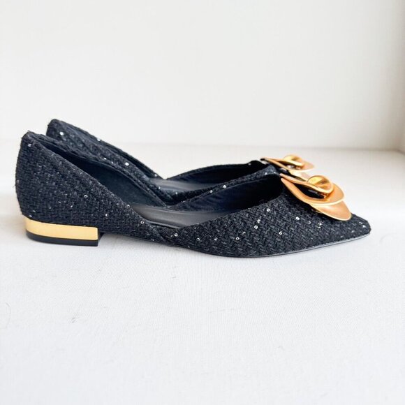 Ted Baker Emma Rose Half d'Orsay Pointed Toe Leather Flat 8 - Picture 5 of 9